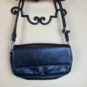 Osgoode Marley convertible purse / fanny pack, black leather. Silver hardware.